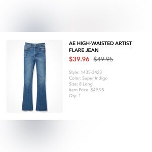 American Eagle high-waisted Artist Flair Jean